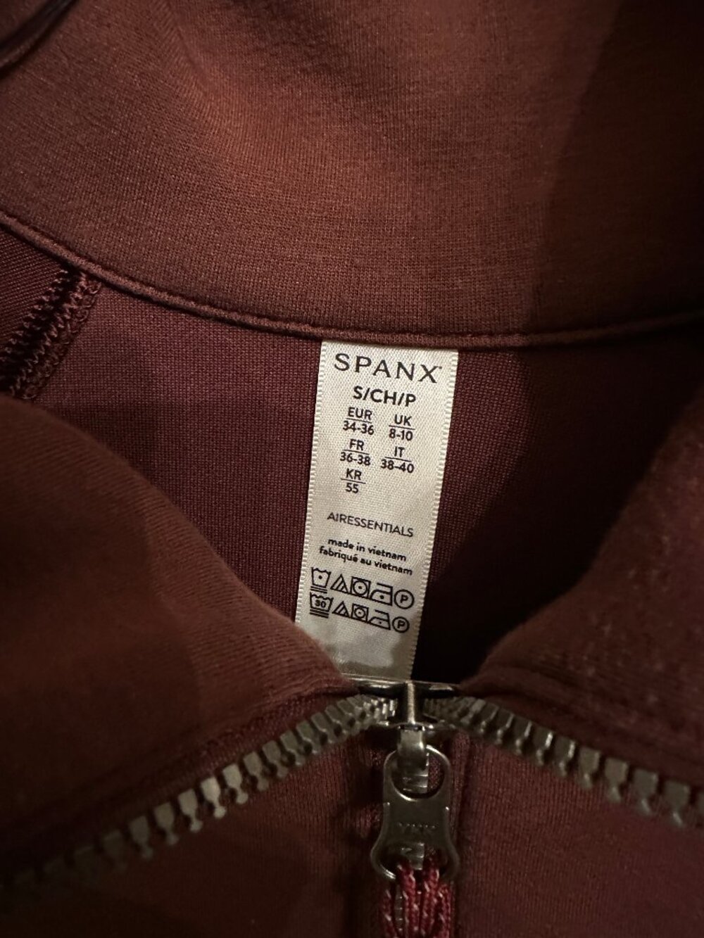 SPANX AirEssentials Half-Zip Pullover Espresso Brown Luxe Athleisure - Picture 3 of 5